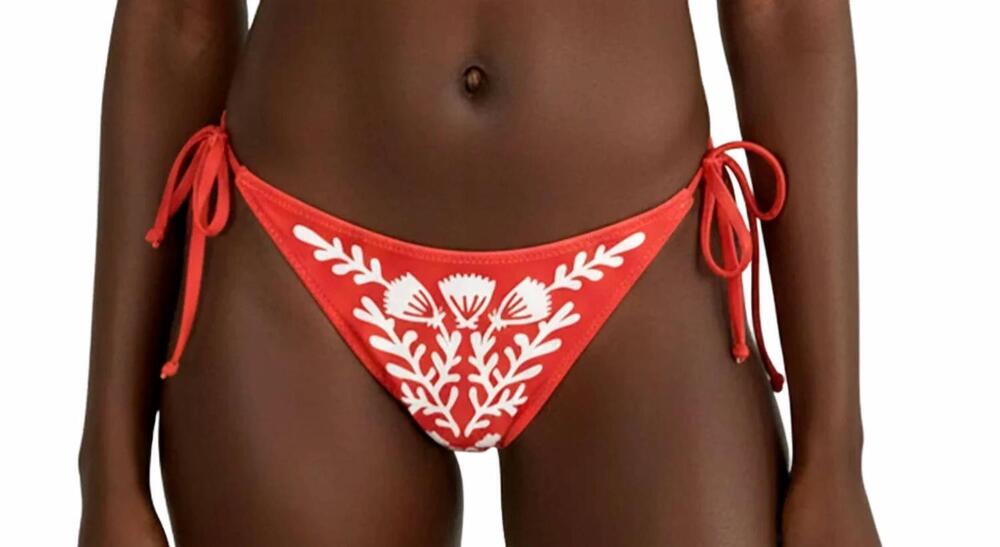 NEW JESSIE ZHAO garden reversible tie side bottom bikini in coral